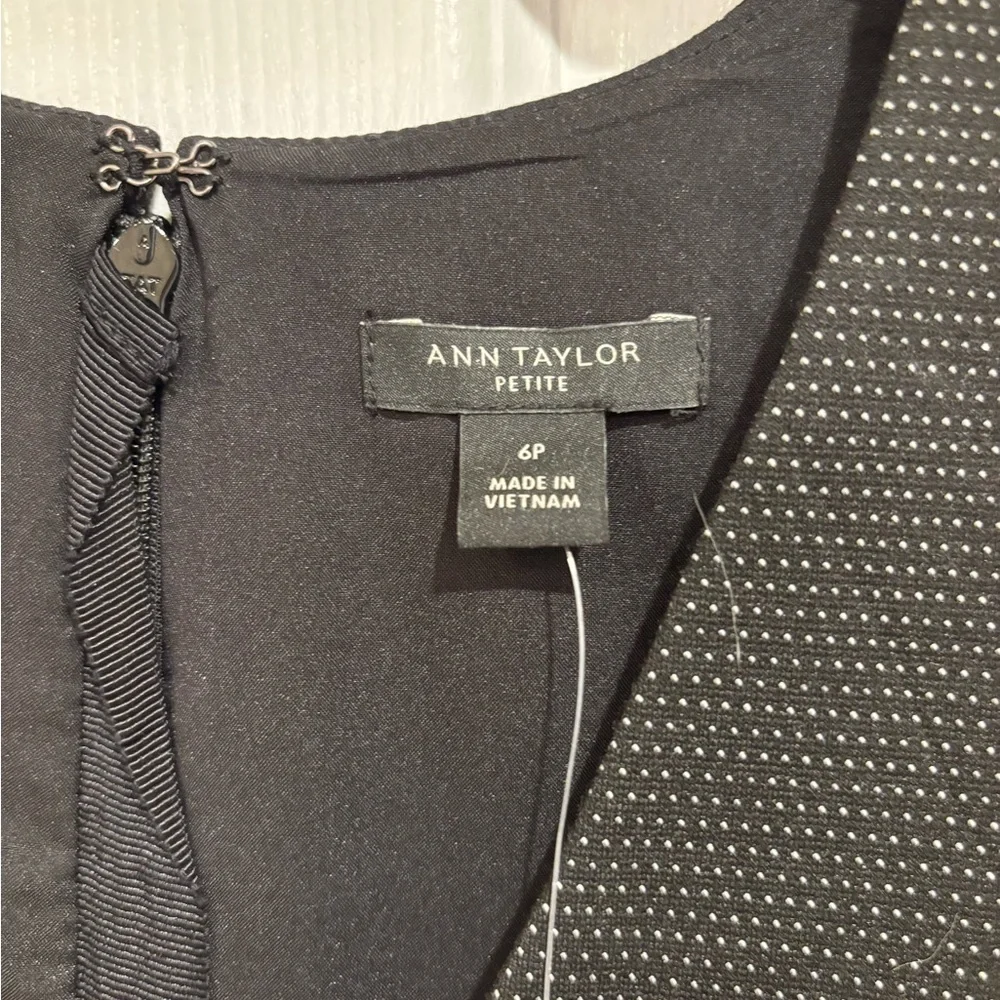 Ann Taylor Gray Dress V-Neck Cap Sleeve - Picture 3 of 4